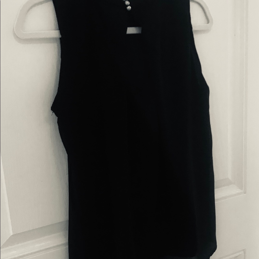 Black chiffon lined Fei Tong size large top NWT